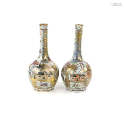 Two late 19th/early 20th century near-matching Chinese bottl...