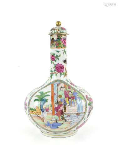 Late 19th/early 20th century Chinese famille rose bottle vas...