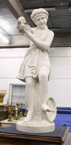 A GOOD LARGE ITALIAN CARVED CARRERA MARBLE, CHILD