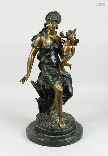 AFTER MOREAU, A TWO COLOURED BRONZE OF A CLASSICA…