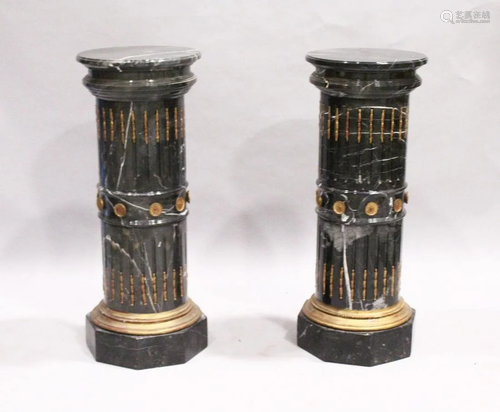 A SUPERB PAIR OF LOUIS XVTH DESIGN MARBLE, CIRCULAR