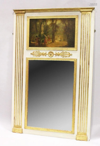 A GEORGIAN DESIGN, CREAM PAINTED AND GILT UPRIGHT