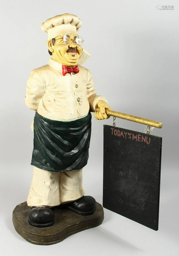 A COMPOSITION CHEF 'TODAY'S MENU', 2 ft 6ins high