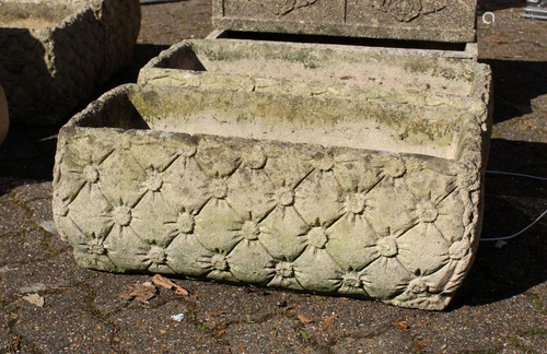 A PAIR OF RECTANGULAR GARDEN POTS 2ft long