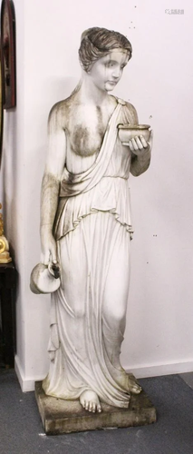 A GOOD ITALIAN CARVED WHITE MARBLE CLASSICAL FEMALE