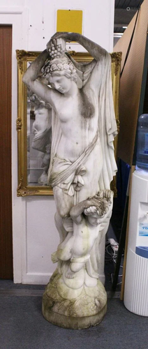 A GOOD ITALIAN CARVED WHITE MARBLE CLASSICAL FEMALE