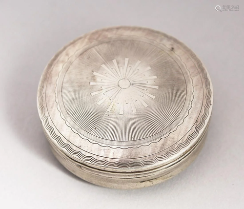 A DUTCH SILVER BOX, 1.5 ins diameter