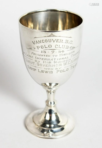 A POLO THOPHY, CUP, 5.5 ins high, VANCOUVER. B.C.POLO