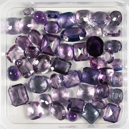 A BOX OF KUNZITE STONES