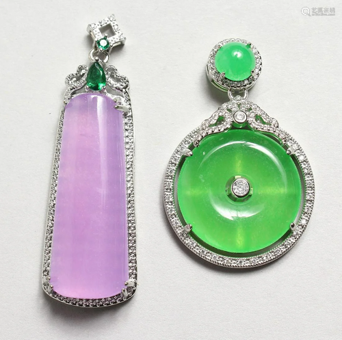 TWO LOVELY JADE PENDANTS