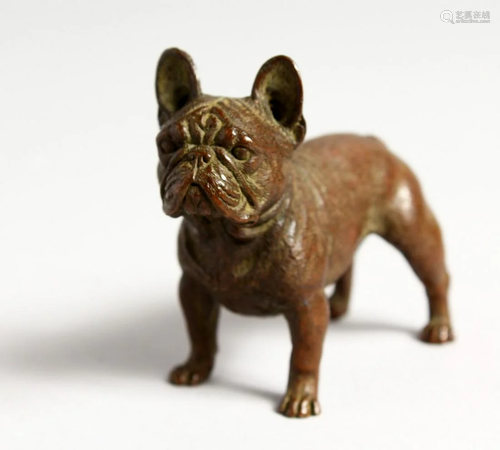 A BRONZE FRENCH BULLDOG 3 ins long