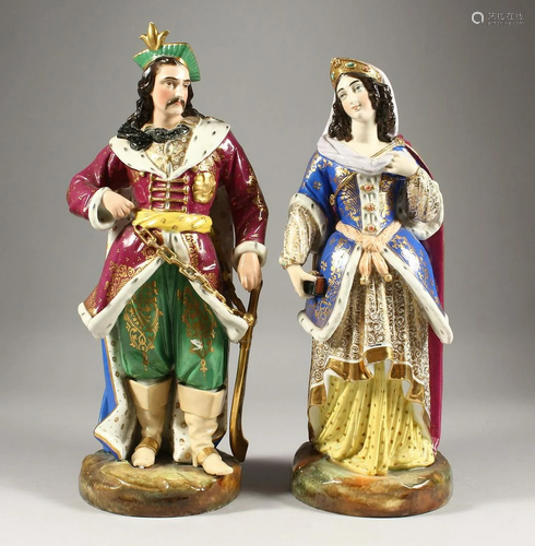 A LARGE PAIR OF PARIS PORCELAIN FIGURES OF A TURKISH