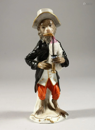 A GOOD 19TH CENTURY FURSTENBERG PORCELAIN MONKEY…