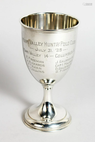 A POLO TROPHY CUP 6 ins high (MIAMI VALLEY HUNT AND