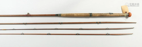 C. PLAYER & CO., A FOUR PIECE SALMON ROD with original