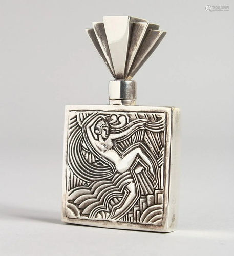 A MAURICE PIGO SILVER PERFUME BOTTLE