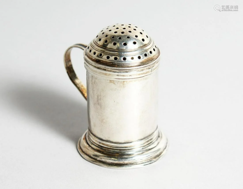 A QUEEN ANNE DRUM PEPPER with scroll handle, London