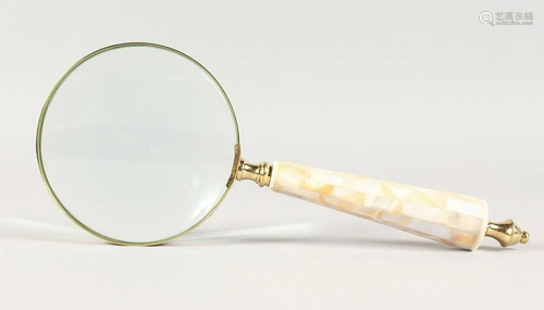 A MOTHER OF PEARL HANDLE MAGNIFYING