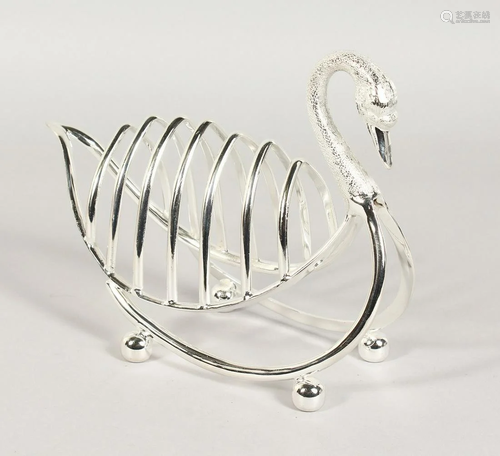 A PLATED SWAN SIX DIVISION TOAST RACK