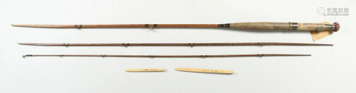 C. PLAYER & CO., A THREE PIECE TROUT ROD with original