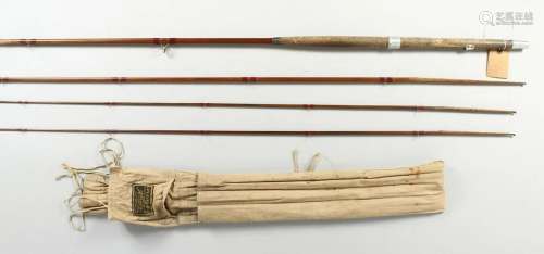 C. PLAYER & CO., A THREE PIECE TROUT ROD with original