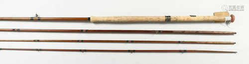 A FOUR PIECE FLY ROD, with C. PLAYER & CO. cloth case.