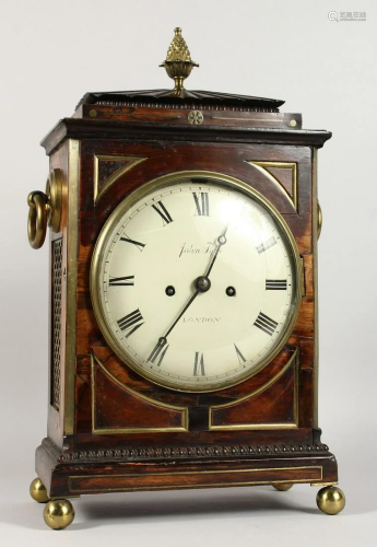 A REGENCY ROSEWOOD BRACKET CLOCK by JOHN PYKE, LO…