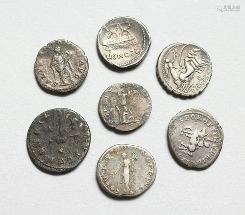 A SMALL COLLECTION OF ROMAN AND GREEK CLASSIC SILVER