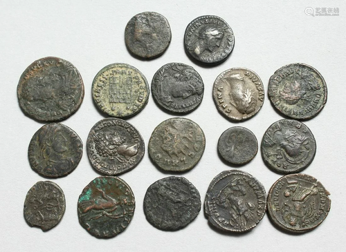 A SMALL COLLECTION OF ROMAN AND GREEK CLASSIC SILVER