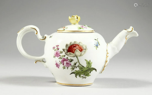 A LOVELY VIENNA BULLET SHAPED TEA POT AND COVER with