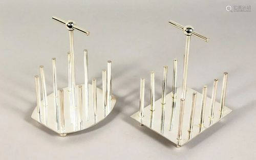 A PAIR OF CHRISTOPHER DRESSER DESIGN TOAST RACKS