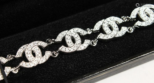 A CHANEL DESIGN SILVER BRACELET