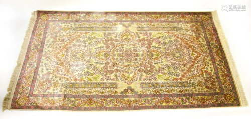 Silk & Wool Blend Hand Knotted Oriental Carpet