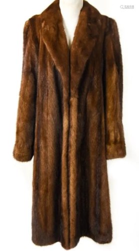 Vintage Mahogany Tone Custom Made Mink Coat
