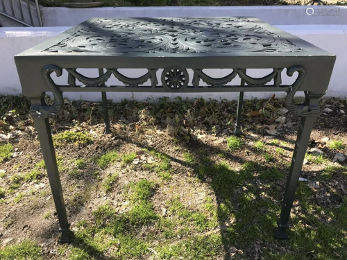 Neoclassical Style Outdoor Aluminum Square Table