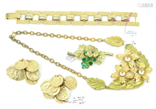 Collection of Antique Vintage Gilt Metal Jewelry