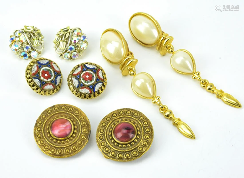 Collection of Costume Jewelry Clip on Earrings