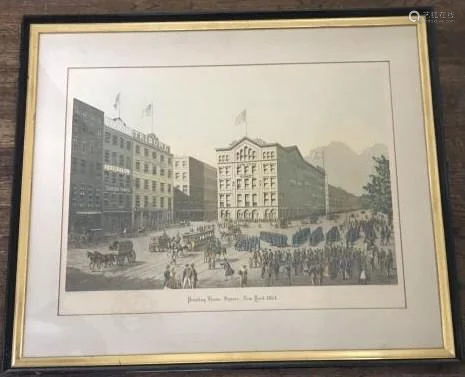 Printing House Square - New York 1864 Framed Print