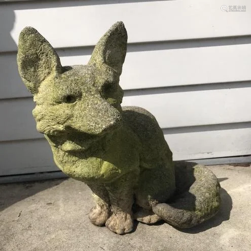 Cast Stone Garden Statue of a Fox