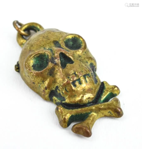 Vintage Skull & Crossbones Necklace Pendant Charm