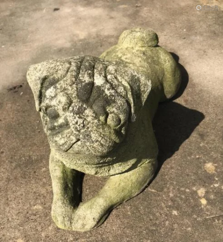 Cast Stone Garden Statue of a Pug Dog