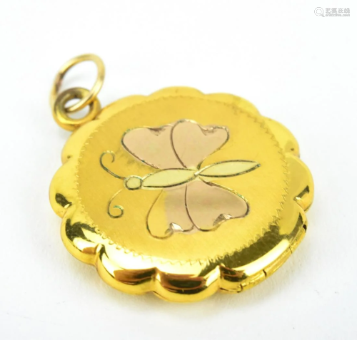 Vintage 2 Tone Gold Filled Butterfly Locket