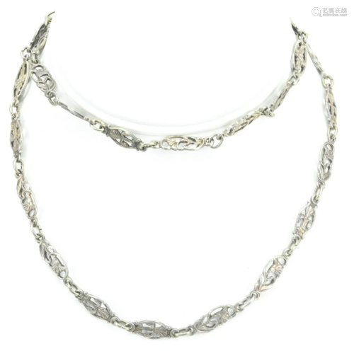 Antique Italian Peruzzi Style 800 Silver Necklace