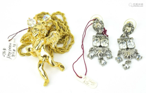 Costume Jewelry Necklace & Earrings by Kirks Folly