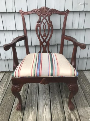 Antique Chippendale Shield Back Dining Arm Chair