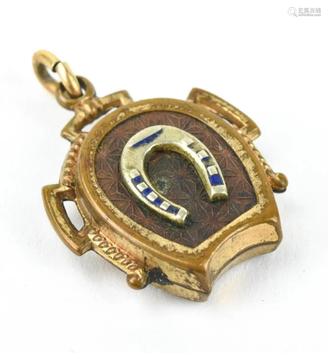 Antique Gold Fill Horseshoe Motif Necklace Pendant