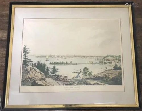 New York in 1822 from Heights near Brooklyn Print