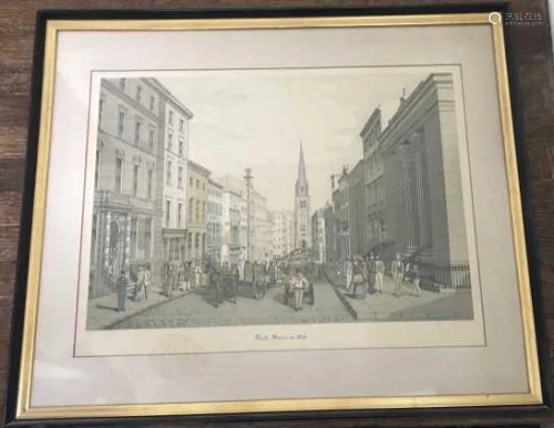 Wall Street in 1856 - New York Framed Print