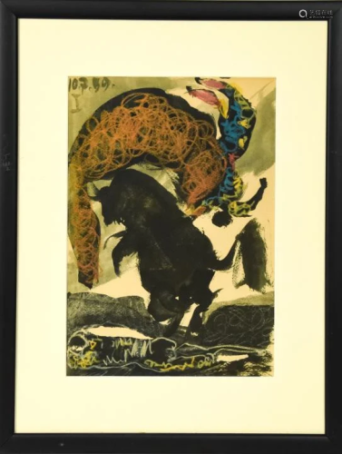 Vintage Pablo Picasso Bull Fighter Lithograph