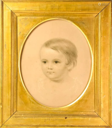 Antique Early 19th C American School Portrait